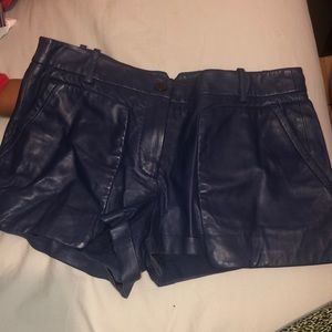 Leather BCBG Shorts- Blue size Medium